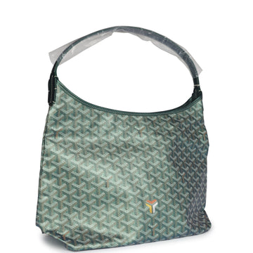 Goyard Goyardine Pearly Green Boheme PM Hobo Bag Palladium Hardware