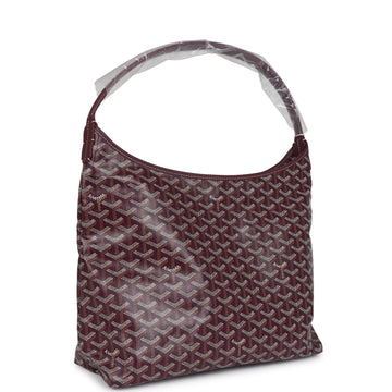 Goyard Goyardine Burgundy Boheme Hobo Bag Palladium Hardware