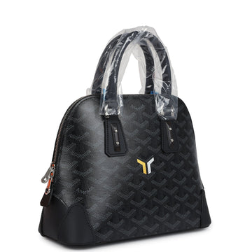 Goyard Goyardine Canvas Jet Black Vendome Mini Bag Palladium Hardware