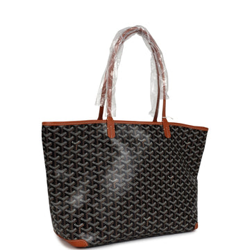 Goyard Goyardine Black Artois MM Tote Bag Palladium Hardware