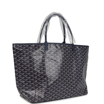 Goyard Goyardine Navy Saint Louis GM Tote Bag Palladium Hardware