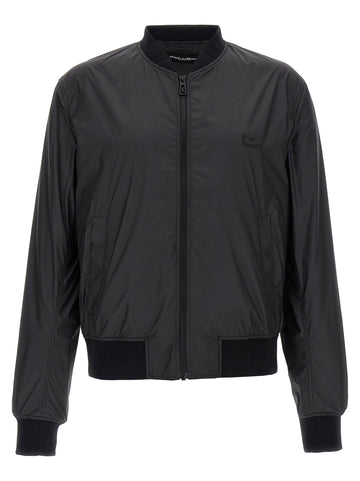 Dolce & Gabbana Men Logo Plaque Bomber Jacket