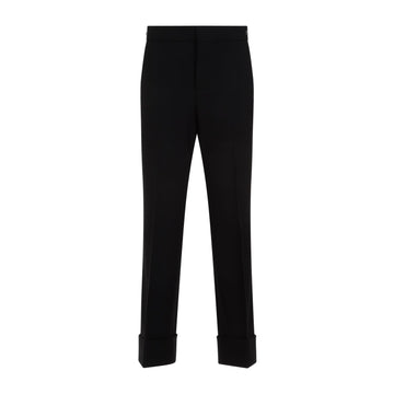 GUCCI Luxurious Slim Wool Pants with Horsebit Detail