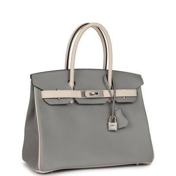 Hermes SpESial Order (HES) Birkin 30 Gris Mouette and Craie Epsom Brushed Palladium Hardware