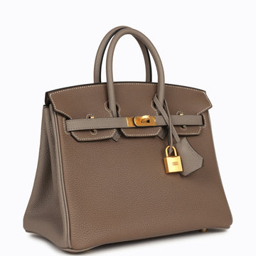 Hermes SpESial Order (HES) Birkin 25 Etoupe and Etain Togo Brushed Gold Hardware