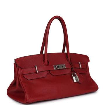 Hermes Shoulder Birkin 42 JPG Rouge H Clemence Palladium Hardware