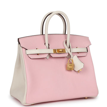 Hermes SpESial Order (HES) Birkin 25 Rose Sakura and Nata Chevre Brushed Gold Hardware