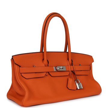 Hermes Shoulder Birkin 42 JPG Orange H Clemence Palladium Hardware