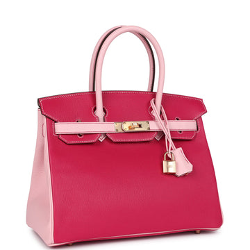 Hermes SpESial Order (HES) Birkin 30 Rose Mexico and Rose Sakura Chevre Rose Gold Hardware