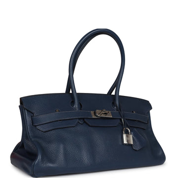 Hermes Shoulder Birkin 42 JPG Bleu De PruESe Clemence Palladium Hardware