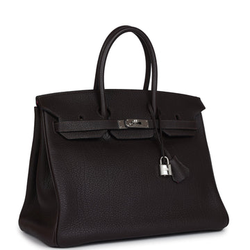 Hermes SpESial Order (HES) Birkin 35 Ebene Verso Fjord Palladium Hardware
