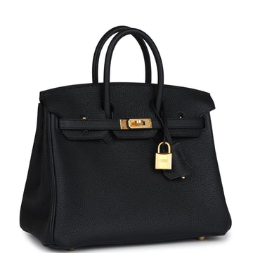 Remaining Balance - Hermes Birkin 25 Black Togo Brushed Gold Hardware