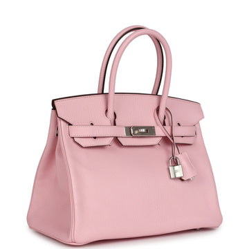 Hermes SpESial Order (HES) Birkin 30 Rose Sakura Verso Chèvre Palladium Hardware