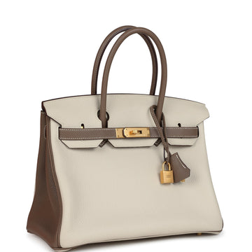 Hermes SpESial Order (HES) Birkin 30 Etoupe and Craie Togo Brushed Gold Hardware