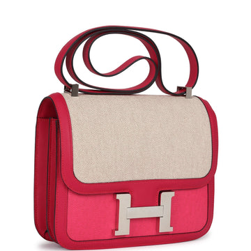 Hermes Constance 24 Rose Shocking and ESru Toile H Berline and Framboise Swift Palladium Hardware