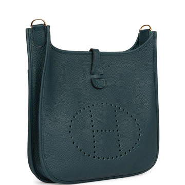 Hermes Evelyne III PM Vert CypreES Clemence Gold Hardware
