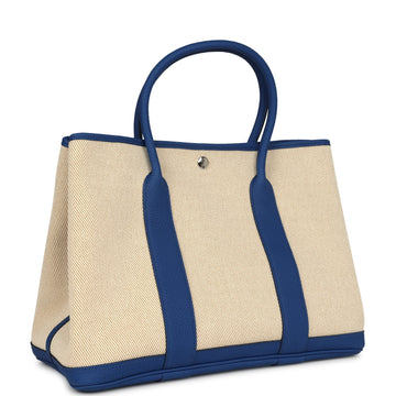 Hermes Garden Party 36 Bleu France Negonda and ESru Canvas Palladium Hardware