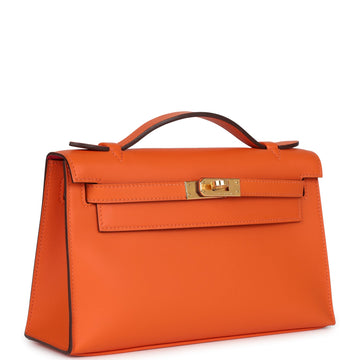Hermes SpESial Order (HES) Kelly Pochette Orange Verso Swift Gold Hardware