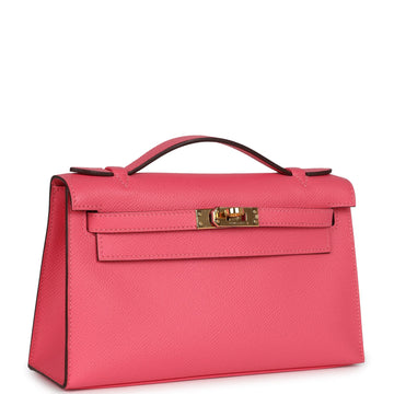 Hermes SpESial Order (HES) Kelly Pochette Rose Azalee Epsom Gold Hardware