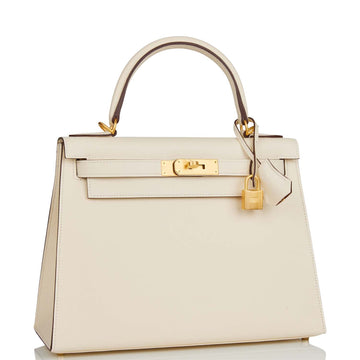 Hermes SpESial Order (HES) Kelly Sellier 28 Nata Verso Epsom Brushed Gold Hardware