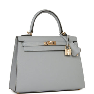 Hermes SpESial Order (HES) Kelly Sellier 25 Bleu Glacier Verso Epsom PermabraES Hardware