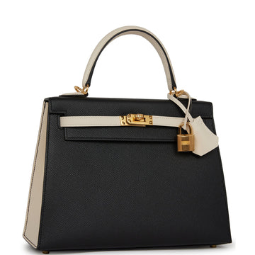 Hermes SpESial Order (HES) Kelly Sellier 25 Black and Nata Epsom PermabraES Hardware