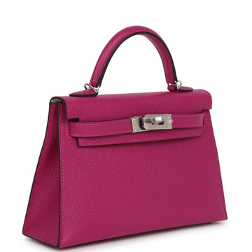 Hermes SpESial Order (HES) Kelly Sellier 20 Rose Pourpre Verso Epsom Palladium Hardware