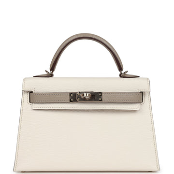 Hermes SpESial Order (HES) Kelly Sellier 20 Nata and Gris Tourterelle Chevre PermabraES Hardware