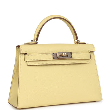Hermes SpESial Order (HES) Kelly Sellier 20 Jaune PouESin Verso Epsom PermabraES Hardware