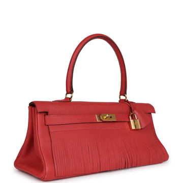 Hermes Fringe Shoulder Kelly 42 JPG Bougainvillea Clemence Gold Hardware