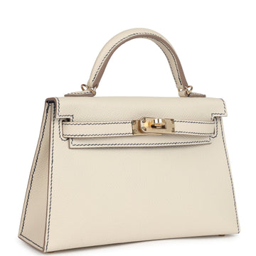 Hermes SpESial Order (HES) Kelly Sellier 20 Craie/Bleu Saphir Epsom PermabraES Hardware