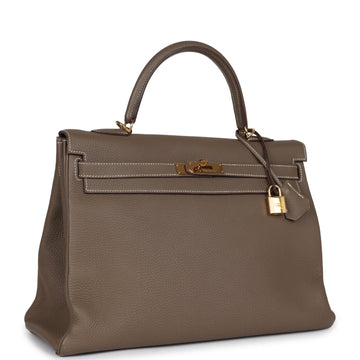 New Hermes Kelly Retourne 35 Etoupe Togo Gold Hardware