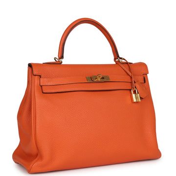 New Hermes Kelly Retourne 35 Orange Togo Gold Hardware