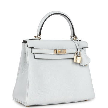 Hermes Kelly Retourne 25 Gris Platine Togo PermabraES Hardware