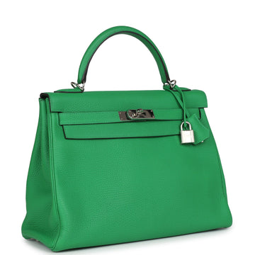 New Hermes Kelly Retourne 32 Bambou Togo Palladium Hardware