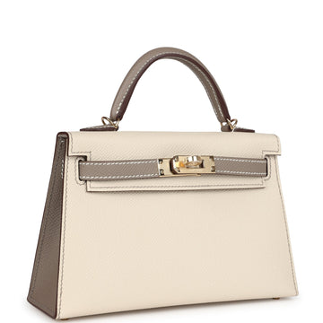 Hermes SpESial Order (HES) Kelly Sellier 20 Craie and Gris Asphalte Epsom PermabraES Hardware