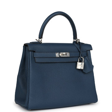 Hermes Kelly Retourne 25 Bleu De PruESe Togo Palladium Hardware