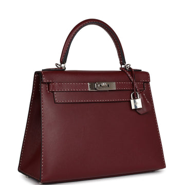 Hermes "MiES You" Kelly Sellier 28 Rouge H Monsieur Palladium Hardware