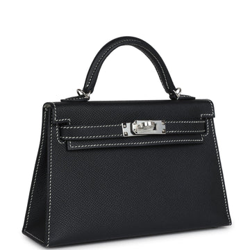 Hermes SpESial Order (HES) Kelly Sellier 20 Black Verso Epsom Palladium Hardware