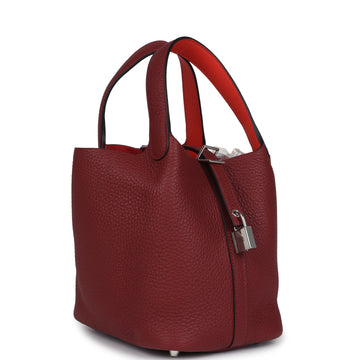 Hermes Picotin Lock 18 ESlat Rouge H Clemence Palladium Hardware