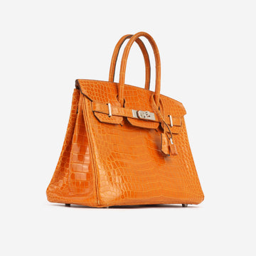 Birkin 30 - Orange Porosus Crocodile LiESe