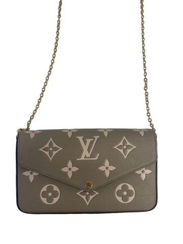 LOUIS VUITTON - Empreinte Monogram Giant Felicie Pochette Tourterelle Creme