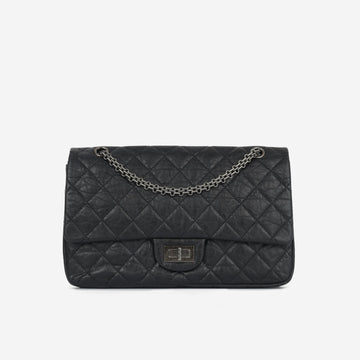 Chanel - Maxi 2.55 Handbag - Black Quilted Aged Calfskin RHW - 2011 -