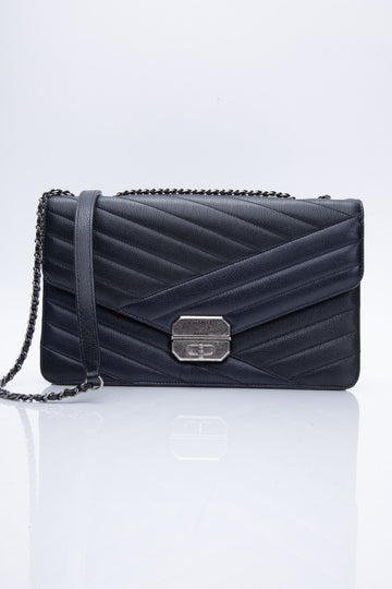 CHANEL Calfskin Leather Shoulder/CroESbody Bag