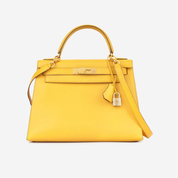 Hermès Hermès - Vintage Kelly 28 - Jaune Ambre Epsom GHW - 1992
