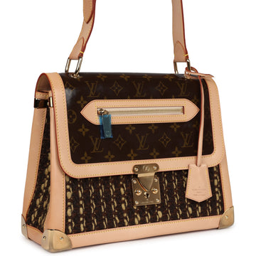Louis Vuitton Tweedy Zip GM Brown Monogram Vinyl and Tweed Gold Hardware