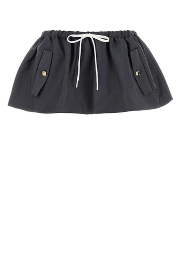 MIU MIU Elegant Mohair Blend Mini Skirt for Women