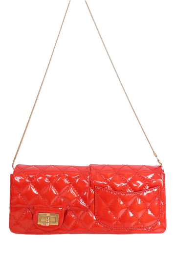 Chanel™ 2008-09 Red Patent Leather Double Sided ReiESue Baguette Bag