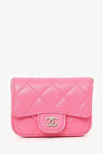 Chanel™ Chanel 2019/20 Pink Caviar Leather Quilted ClaESic Flap Belt Bag