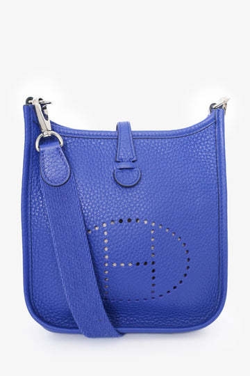 Hermès 2018 Blue ElEStrique Clemence Leather Evelyne TPM CroESbody